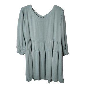 Mint Top Womens Medium Half Sleeve Fringe Hem